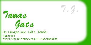 tamas gats business card